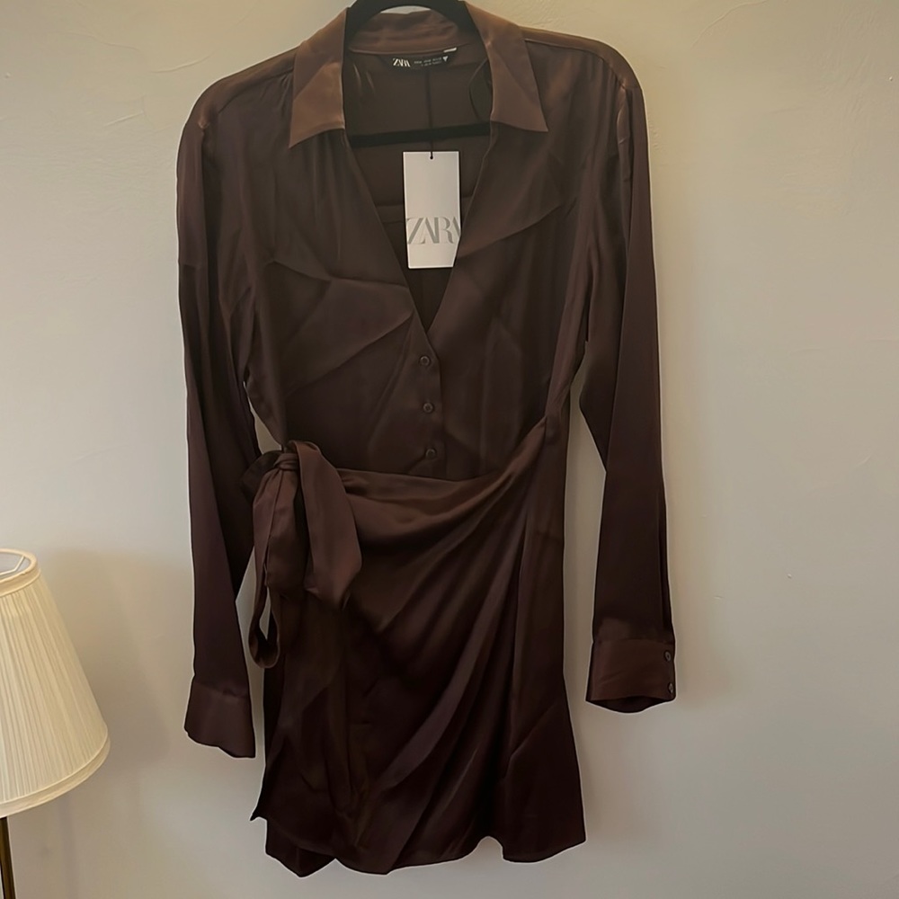 NWT Satin Wrap Dress